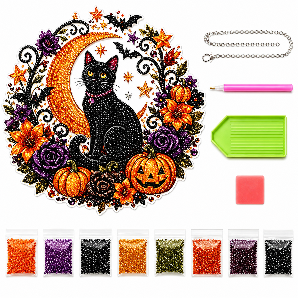 HallowLume™ Black Cat Moon Ornament