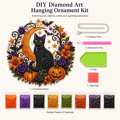 HallowLume™ Black Cat Moon Ornament