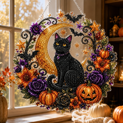 HallowLume™ Black Cat Moon Ornament