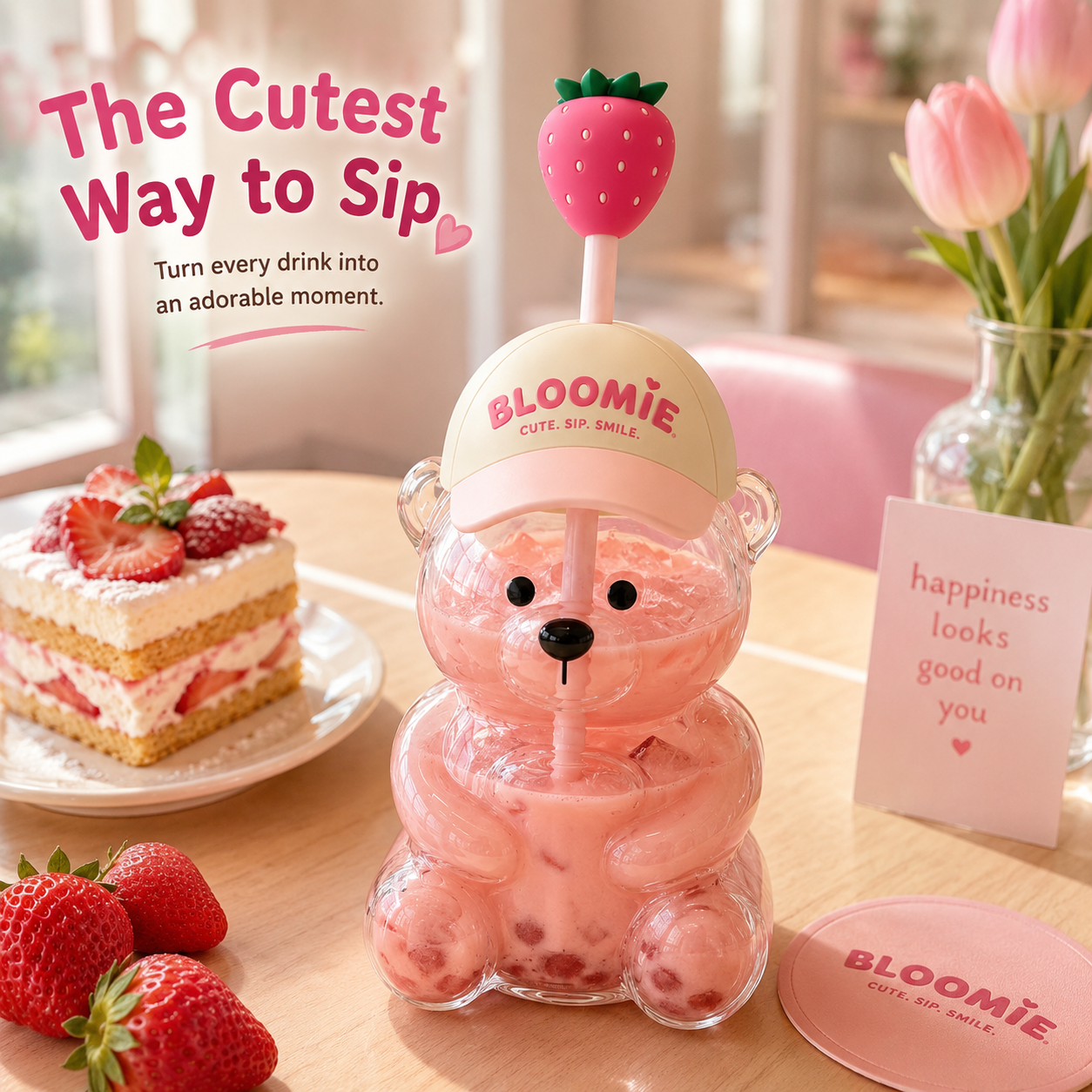 Bloomie™ Strawberry Bear Cup