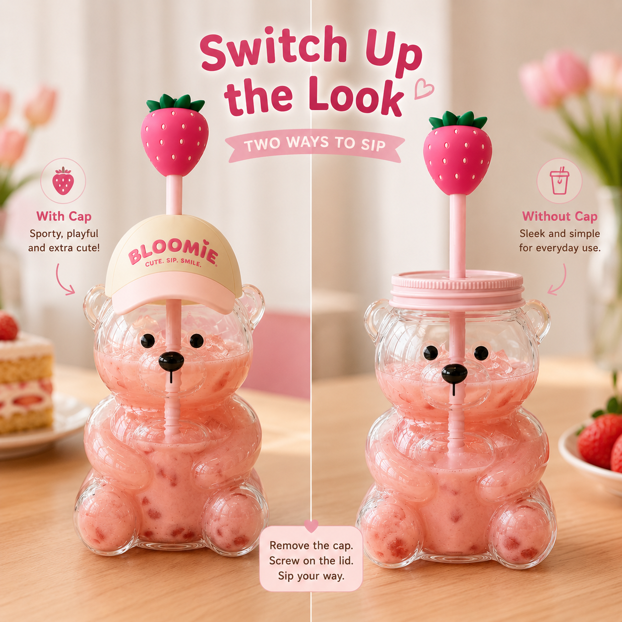 Bloomie™ Strawberry Bear Cup