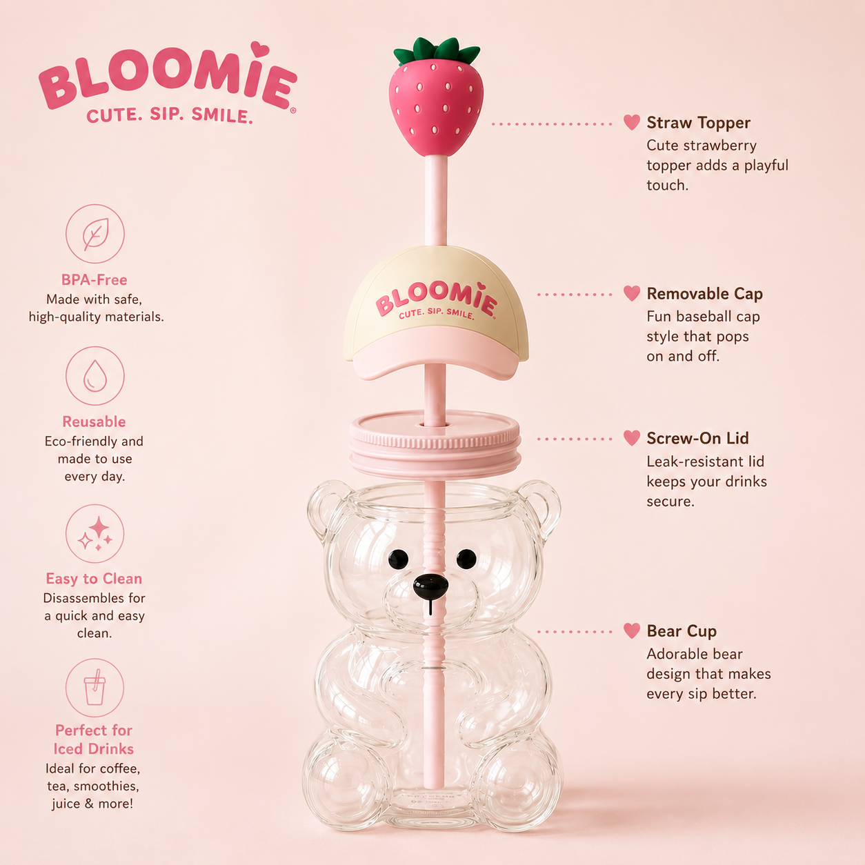 Bloomie™ Strawberry Bear Cup