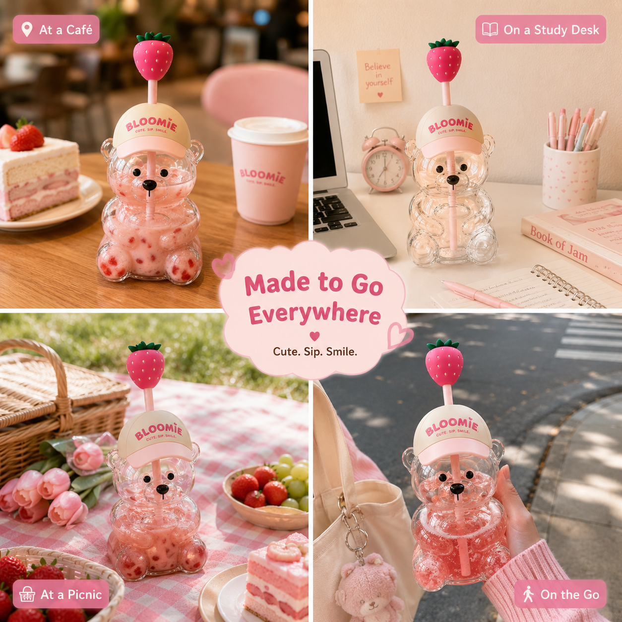 Bloomie™ Strawberry Bear Cup